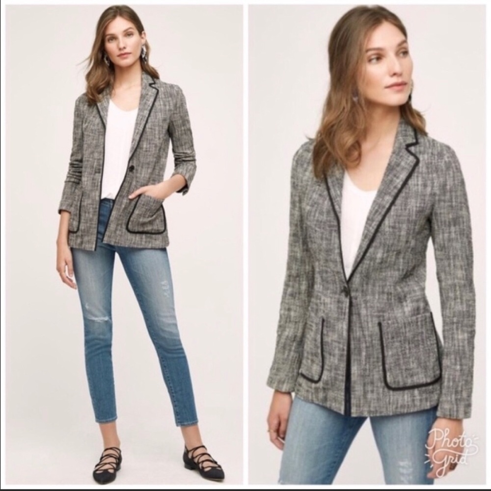 Anthropologie Boyfriend Blazer Sz 14 Cartonnier